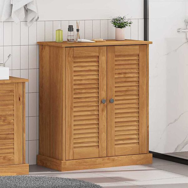 vidaXL Gabinete de Baño Otro VIGO Marrón Madera maciza de pino