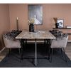 Venture Home Silla de comedor Limhamn terciopelo negro y gris