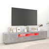 vidaXL Mueble para TV con luces LED gris hormigón 200x35x40 cm