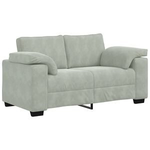 vidaXL Sofá Loveseat gris claro 120 cm terciopelo