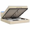 vidaXL Cama tipo otomana con colch&oacute;n y LED Crema 180 x 200 cm Tela