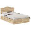 vidaXL Cama con almacenamiento con cabecera Roble Sonoma 120 x 200 cm