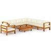 vidaXL Conjunto de jard&iacute;n 9 piezas con cojines 100x60 cm madera de acacia
