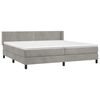 vidaXL Cama box spring con colch&oacute;n terciopelo gris claro 200x200 cm