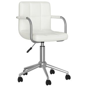 vidaXL Silla de oficina giratoria de cuero sint&eacute;tico blanco