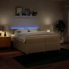 vidaXL Cama box spring con colch&oacute;n tela color crema 200x200 cm