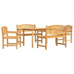 vidaXL Juego de comedor para jard&iacute;n 5 piezas madera maciza de teca