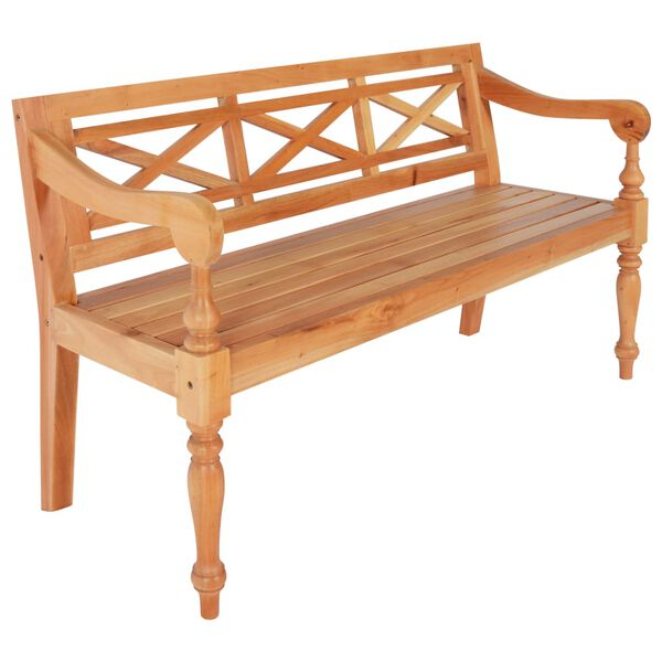 vidaXL Banco Batavia madera de caoba marr&oacute;n claro 123 cm