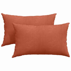vidaXL Cojines de sof&aacute; 2 pcs Rojo Naranja 50 x 30 cm Tela de pana