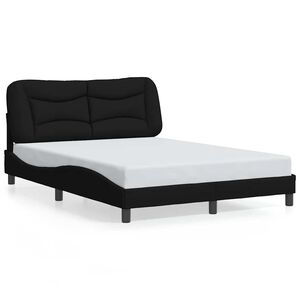 vidaXL Estructura de cama sin colch&oacute;n Hvar tela negro 120x200 cm