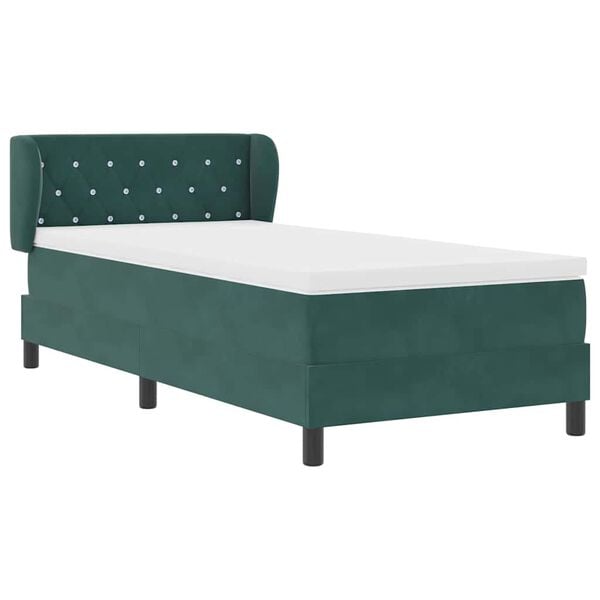vidaXL Cama tipo Box Spring Verde oscuro 100 x 200 cm Terciopelo