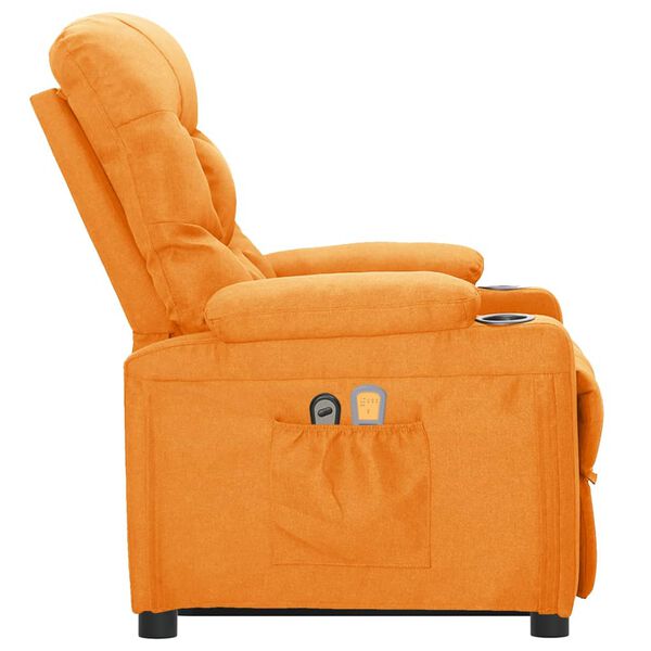 vidaXL Sillón de masaje elevable de tela amarillo