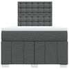 vidaXL Cama box spring con colch&oacute;n tela gris oscuro 120x190 cm