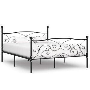 vidaXL Estructura cama con somier sin colch&oacute;n metal negro 200x200 cm