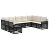 vidaXL Conjunto de sof&aacute;s de jard&iacute;n 9 uds. Negro y Blanco Crema