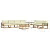 vidaXL Conjunto de sof&aacute;s de exterior 7 uds. Blanco y Crema