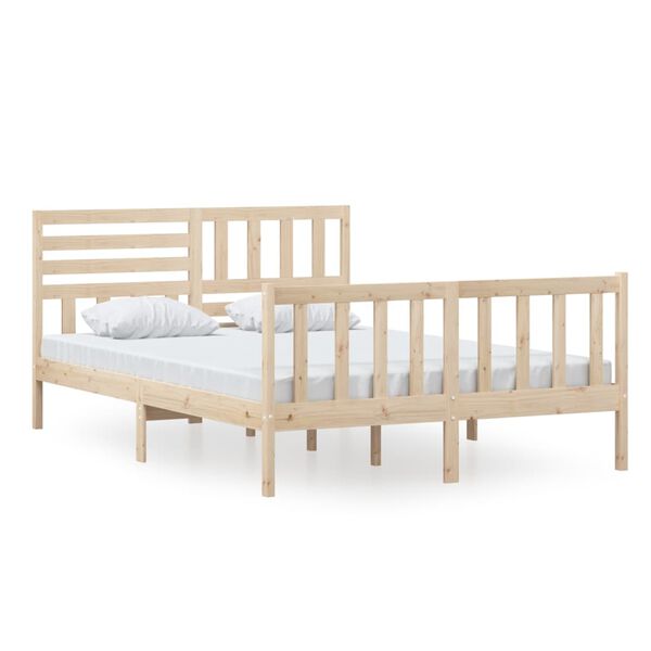 vidaXL Estructura de cama de madera maciza 140x200 cm