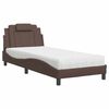 vidaXL Cama Viana con colch&oacute;n cuero sint&eacute;tico marr&oacute;n 90x200 cm