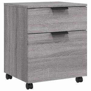 vidaXL Archivador ruedas madera contrachapada gris Sonoma 45x38x54 cm