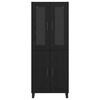 vidaXL Aparador alto 2 pcs Roble Negro Madera de Ingenier&iacute;a y Vidrio