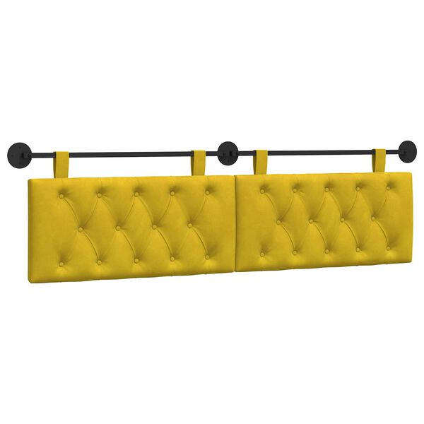 vidaXL Cabecera Colgante Amarillo 190 x 55 x 7 cm Terciopelo