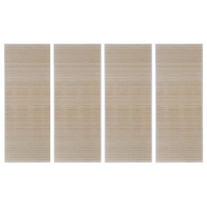 vidaXL Alfombras rectangulares de bamb&uacute; natural 4 unidades 120x180 cm