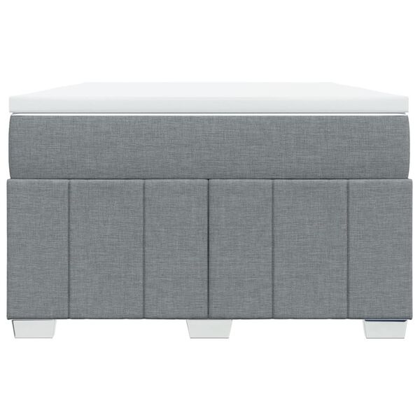 vidaXL Cama box spring con colch&oacute;n tela gris claro 120x190 cm