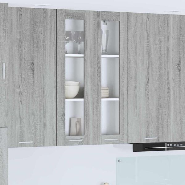 vidaXL Mueble colgante con almacenamiento Gris Sonoma 60 x 31 x 100 cm