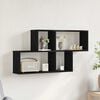 vidaXL Estante de pared con estante Roble Negro 76 x 15 x 53 cm
