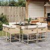 vidaXL Set comedor de jard&iacute;n 9 pzas con cojines rat&aacute;n sint&eacute;tico beige