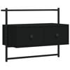 vidaXL Mueble de TV de pared madera ingenier&iacute;a negro 60,5x30x51 cm