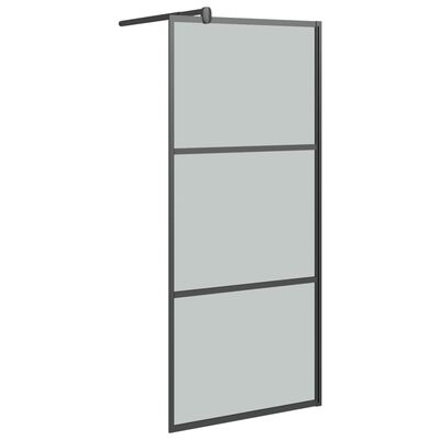 vidaXL Mampara de ducha accesible vidrio ESG oscuro negro 80x195 cm