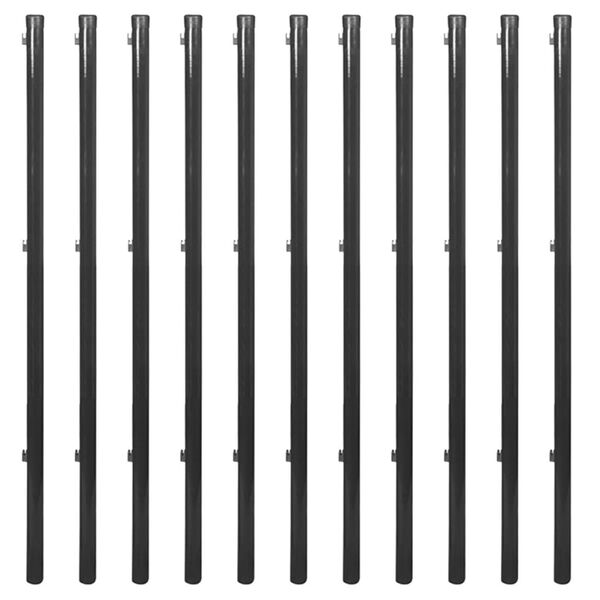 vidaXL Valla de tela met&aacute;lica con postes y accesorios gris 1,25x25 m