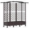 vidaXL Cama elevada con trellis y techo Marr&oacute;n 163 x 40 x 129 cm PP