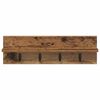 vidaXL Perchero de pared Madera vieja 60 x 10,5 x 18 cm