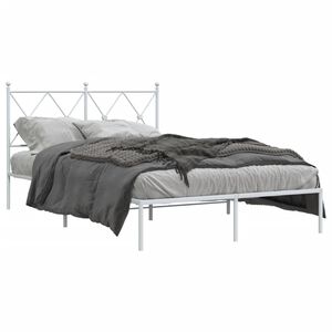 vidaXL Estructura cama sin colch&oacute;n con cabecero metal blanco 120x190cm