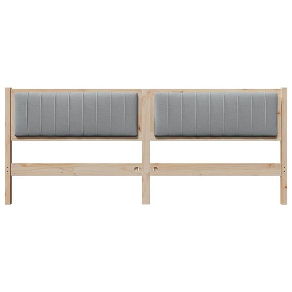 vidaXL Cabecero tapizado Marr&oacute;n 200 cm Madera de pino macizo