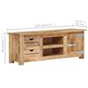vidaXL Mueble para TV de madera maciza de mango rugosa 110x30x40 cm