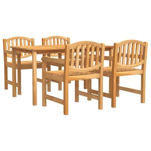 vidaXL Juego de comedor para jard&iacute;n 5 piezas madera maciza de teca