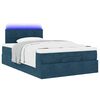 vidaXL Cama otomana con colch&oacute;n y LED terciopelo azul oscuro 120x190cm