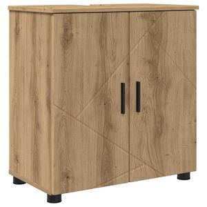 vidaXL Gabinete de Ba&ntilde;o con puerta Roble artesanal 61 x 35 x 64 cm
