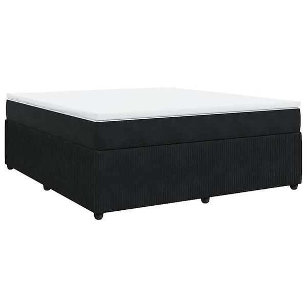 vidaXL Cama box spring con colch&oacute;n terciopelo negro 180x200 cm
