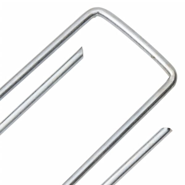 vidaXL Clavijas de tierra forma U 50 uds acero galvanizado 15x3,5 cm