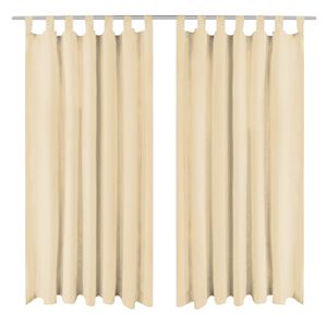 vidaXL Cortinas de micro-raso con bucles 2 unidades 140x225 cm beis