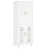 vidaXL Aparador alto madera contrachapada blanco 69,5x34x180 cm