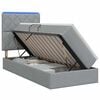 vidaXL Cama de almacenamiento LED con colch&oacute;n Gris Claro 90 x 190 cm