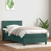 vidaXL Cama box spring con colch&oacute;n y LED terciopelo verde oscuro 80x210 cm