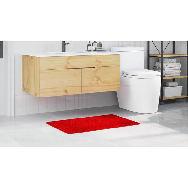 vidaXL Alfombrilla de ba&ntilde;o antideslizante Rojo 60 x 90 cm PP