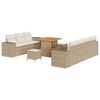 vidaXL Conjunto de sof&aacute; de jard&iacute;n 10 uds. Beige rat&aacute;n sint&eacute;tico