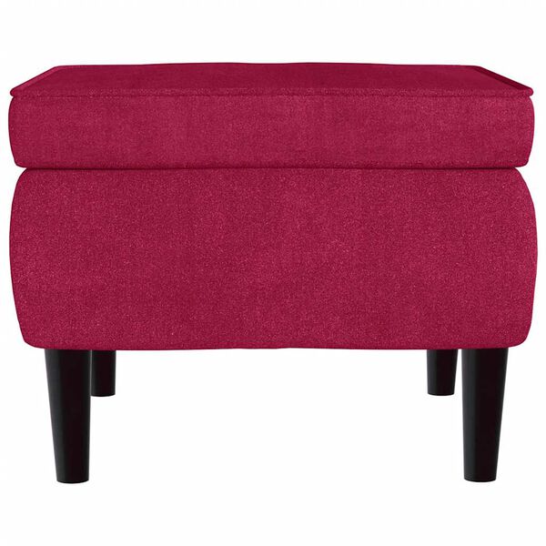 vidaXL Taburete con patas de madera terciopelo rojo tinto